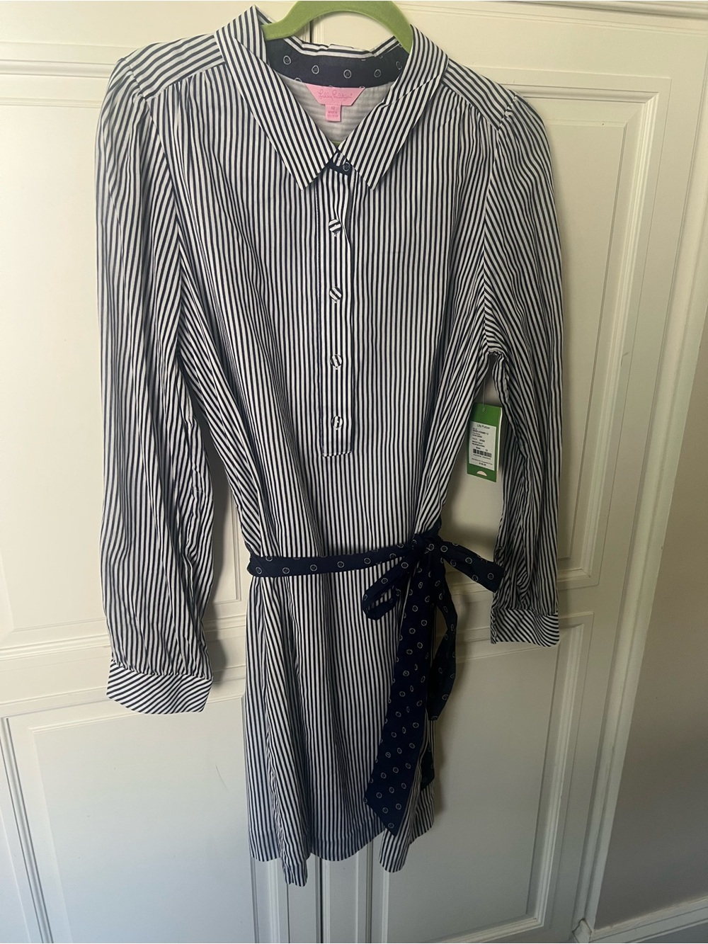 Lilly Pulitzer Navy and White Striped Collared Dress
